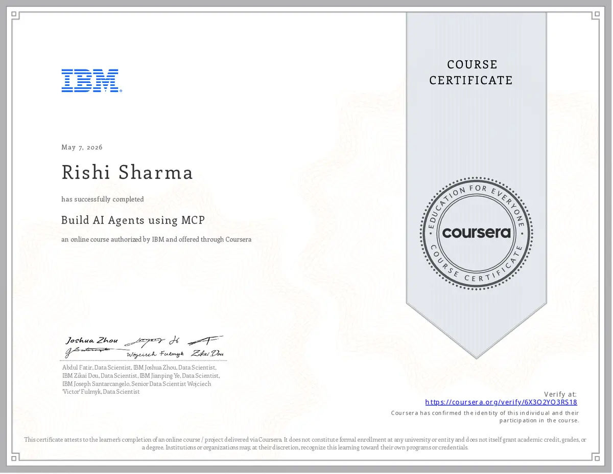 Build AI Agents using MCP — IBM / Coursera
